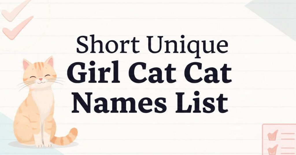 Short Unique Girl Cat Names List