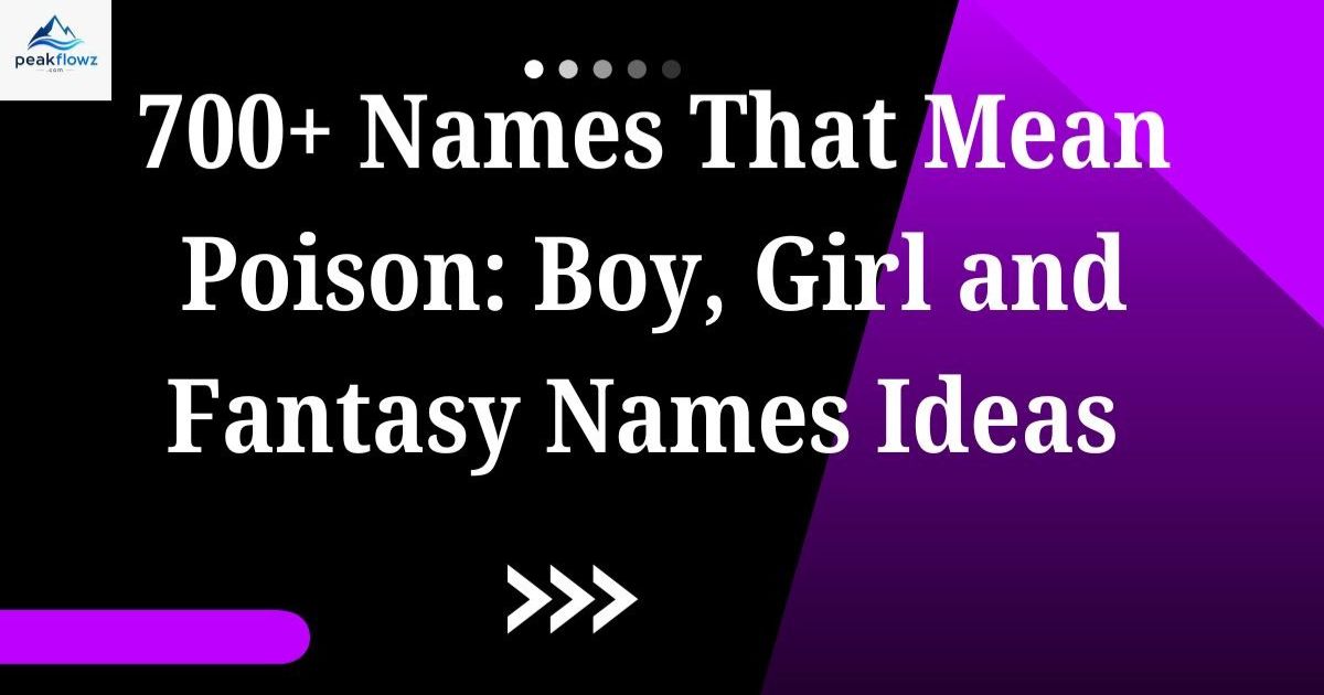 names that mean poison
